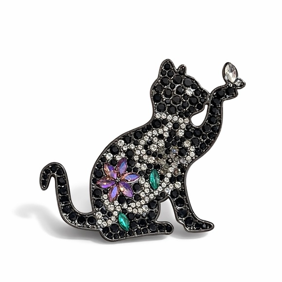 Anthropologie Jewelry - ⚜️Classic Black Cat Brooch 🌷